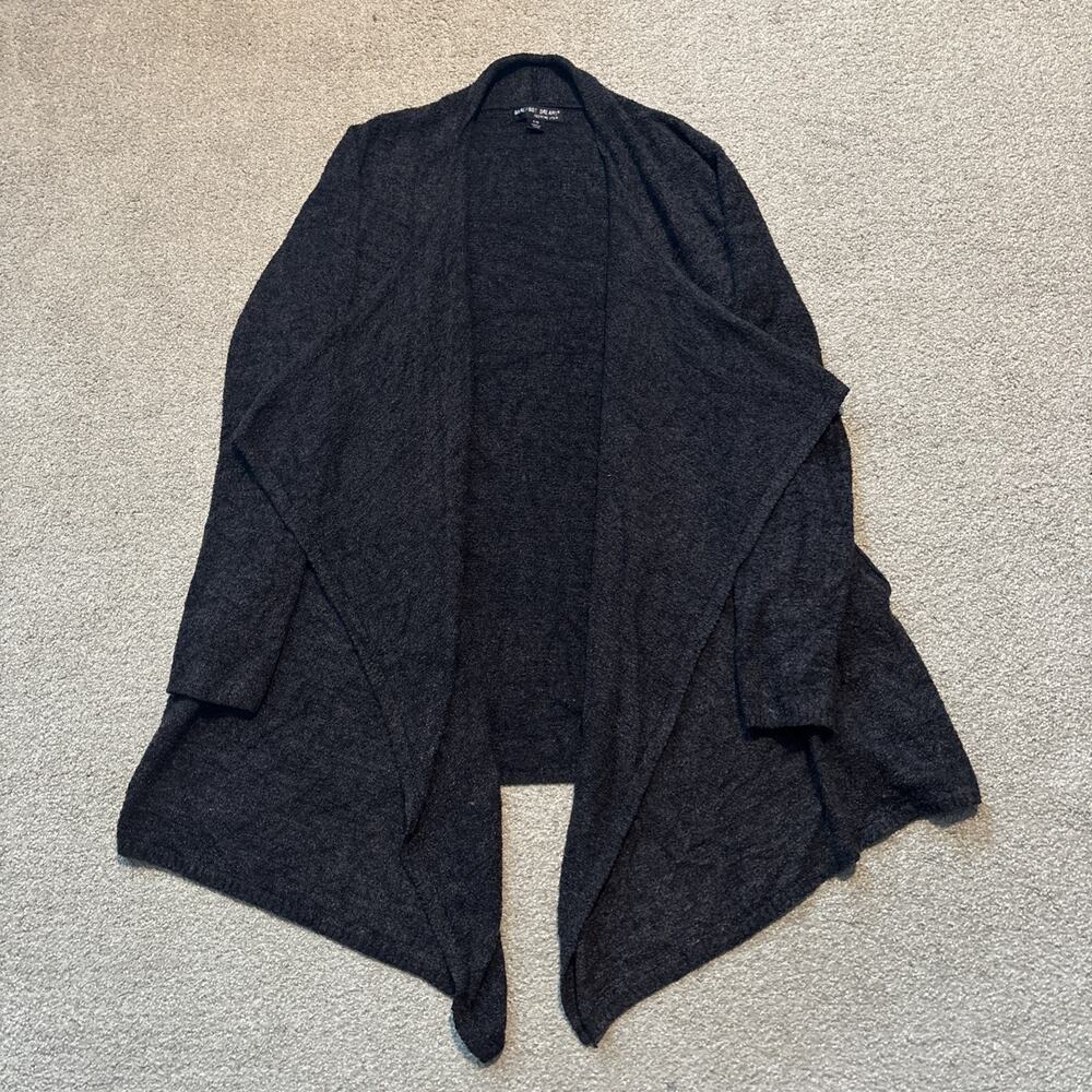 Barefoot Dreams Brown Soft Open Front Cardigan CozyChic Lite Size Medium Gray